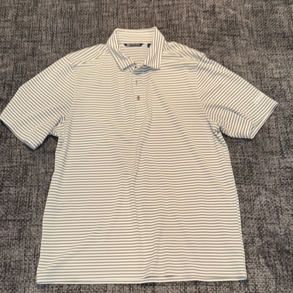 Cutter & Buck off White Polo Shirt Classic Stripes